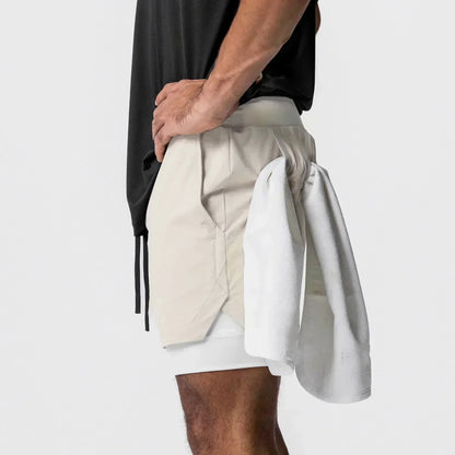 Anime Demon Slayer Gym Shorts Man Quick Dry Pants Double-layer 2 in 1 Shorts Y2k Sportswear Summer 2026 Breathable Streetwear