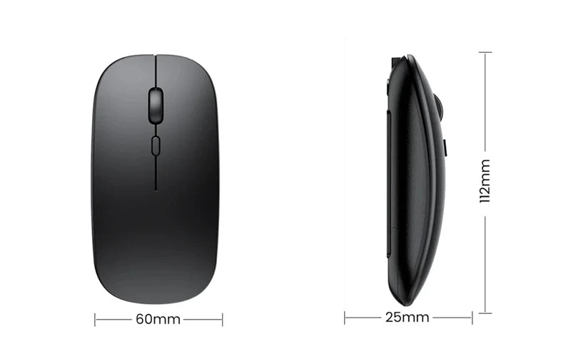 Rechargeable Wireless Mouse Bluetooth 2.4GHz Dual Mode, Silent Ergonomic Wireless Mouse with Adjustable DPI, USB Rechargeable Mouse for PC, Laptop, Mac & Tablet