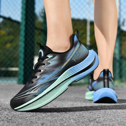 Löparskor för män i mesh, andningsbara, snörningsbara, bekväma, maraton-, sport- och fritidsskor, tennis-skor, stora storlekar, trendiga sneakers för män