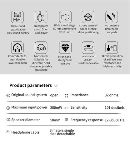 Philips SHP9500 HiFi Stereo Wired Headphones, 50mm Dynamic Driver Open-Back Headset for Gaming, Music, Study & Professional Audio
