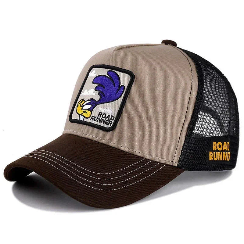 Unisex Anime Cartoon Cap Embroidered Patch Draw Baseball Cap Male Female Trucker Hat Mesh Hats Sun Hat
