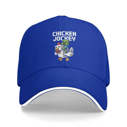 Czapki z daszkiem z motywem „Chicken Jockey Zombie Pixel Art Zombie Movie” dla mężczyzn i kobiet – czapki typu trucker do ćwiczeń na świeżym powietrzu, czapki przeciwsłoneczne z regulacją
