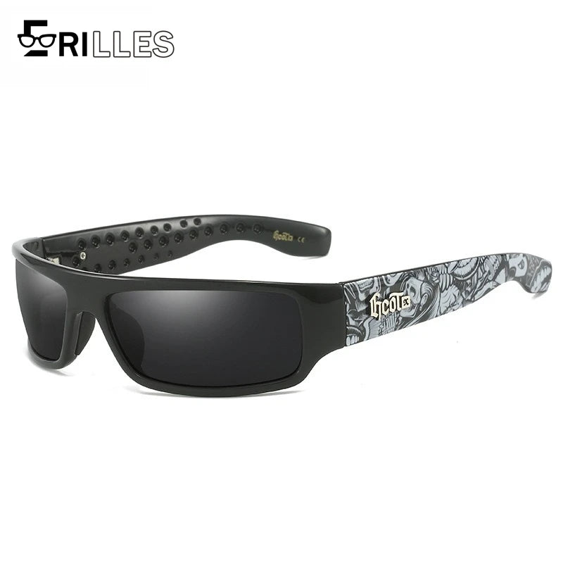 Polarized Chicano Sunglasses, Square Frame Design, UV400 Lens, Hip Hop Streetwear, Retro West Coast Accessory