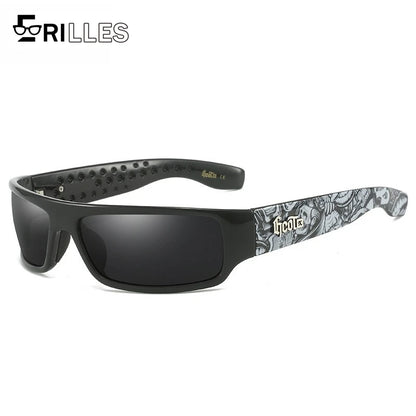 Polarized Chicano Sunglasses, Square Frame Design, UV400 Lens, Hip Hop Streetwear, Retro West Coast Accessory