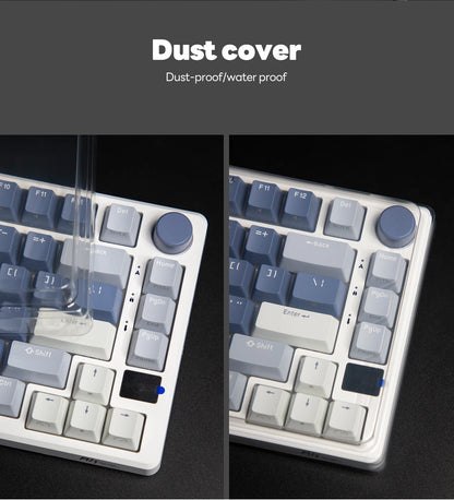 RK ROYAL KLUDGE M75 2.4G Wireless/Bluetooth/USB-C Mechanical Keyboard 81Keys RGB Hot-Swappable Gasket Gamer Keyboard with Screen