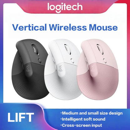 Logitech Lift Ergonomic Bluetooth Wireless Mouse, Vertical Ergonomic Mouse with 4000 DPI, Multi-Device Wireless Mouse for Business, Home Office & Laptop