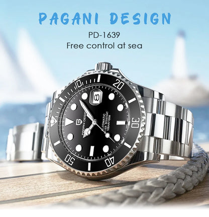 PAGANI DESIGN Diving Watch Mechanical Automatic Watch 316L Stainless Steel UltraBright Luminous Watch Top Luxury Watches for Man