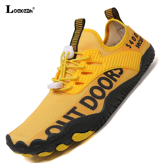 Men Water Sports Shoes Quick Dry Non-Slip Five Finger Shoes Outdoor Wading Swimming Barefoot Aqua Shoes Lightweight Sneakers