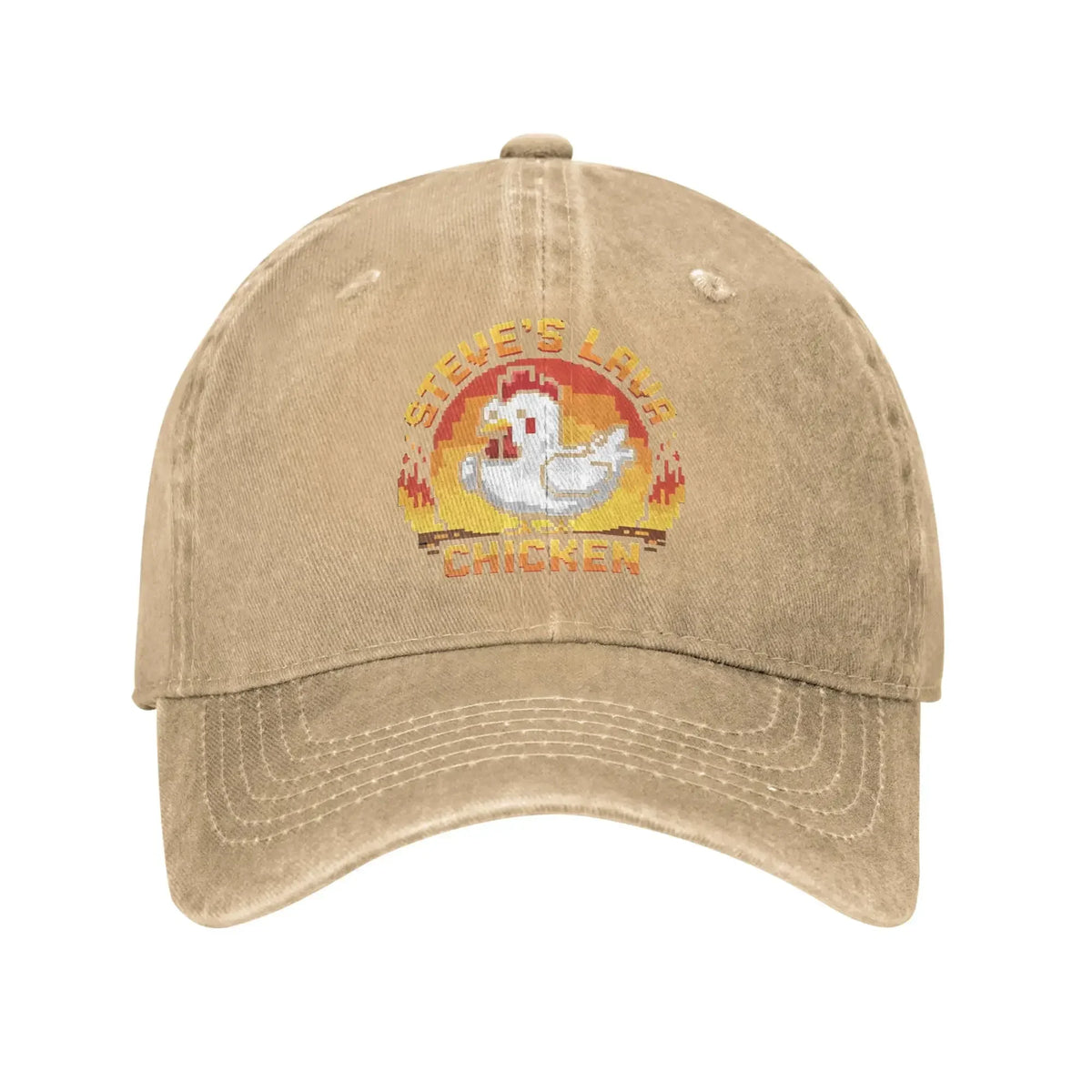Șapcă de baseball unisex „Chicken Jockey Lava Chicken Print Steves Hat Fashion Distressed Washed”, ajustabilă