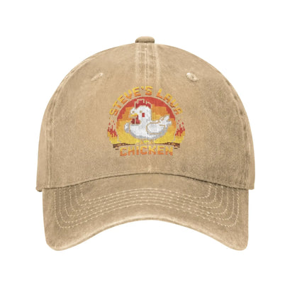 Șapcă de baseball unisex „Chicken Jockey Lava Chicken Print Steves Hat Fashion Distressed Washed”, ajustabilă
