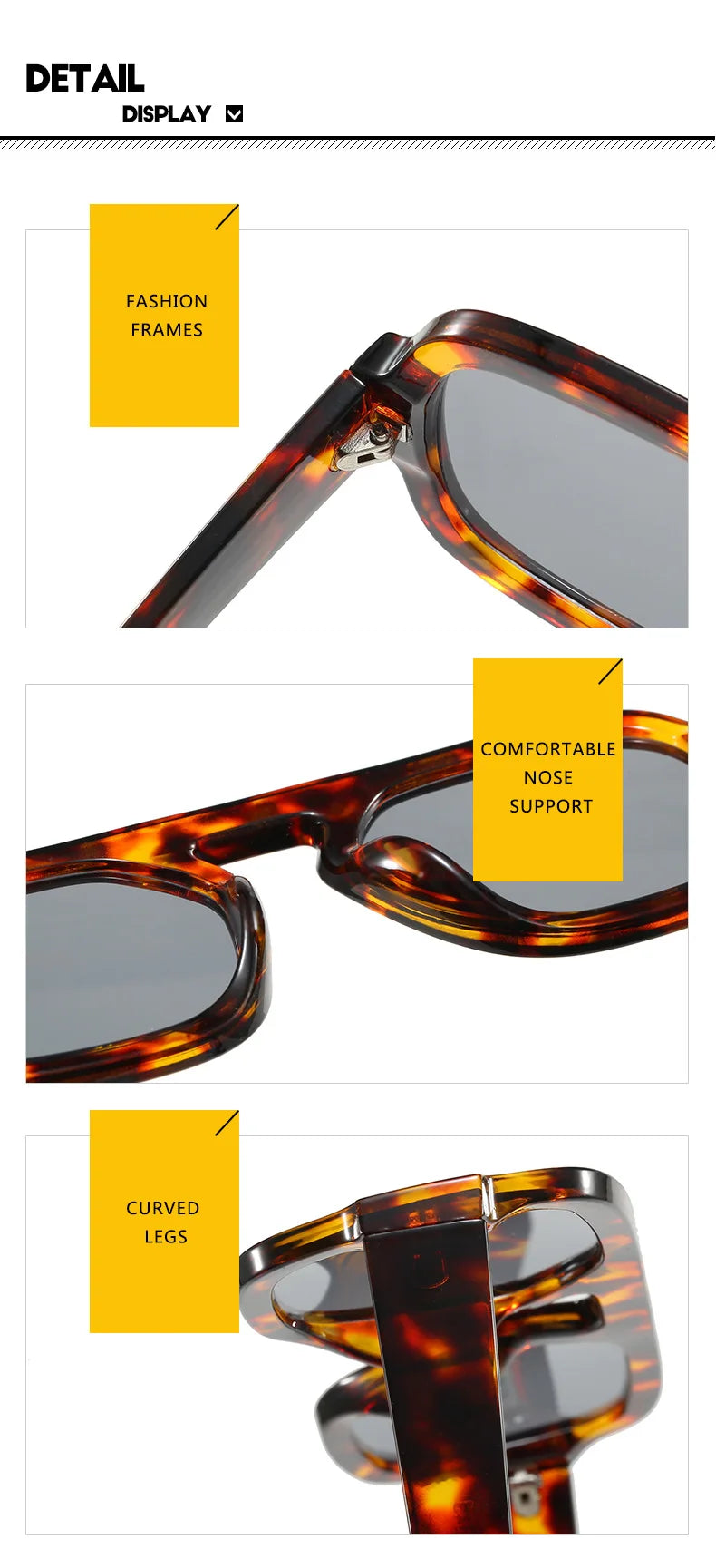 Retro Pilot Square Sunglasses Lady Fashion Simple Ins Black Tea Sun Glasses for Women Men Trending Outdoor Casual Shades UV400