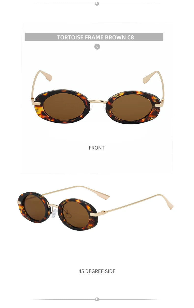 Sexy Small Oval Punk Sunglasses Women 2026 Luxury Vintage Steampunk Metal Frame Sun Glasses For Ladies Trendy Traveling Shades