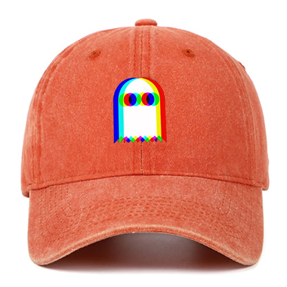 Colorful ghost print baseball cap suitable for daily dressing up and Halloween parties, adjustable outdoor sun protection hat