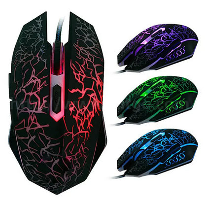 2400 DPI laidinė USB žaidimų pelė su RGB LED apšvietimu, ergonomiška kompiuterio pelė, skirta asmeniniams kompiuteriams, nešiojamiesiems kompiuteriams ir „MacBook“, profesionali 6 mygtukų optinė žaidimų pelė