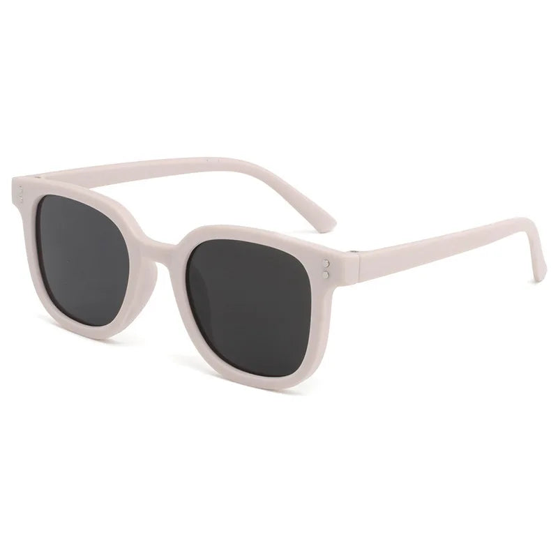 KLASSNUM 2026 Trendy Children's Sunglasses Large Square Black Sun Glasses 2-8 Years Kids Girls Boys Sunglass for Travel Outdoor