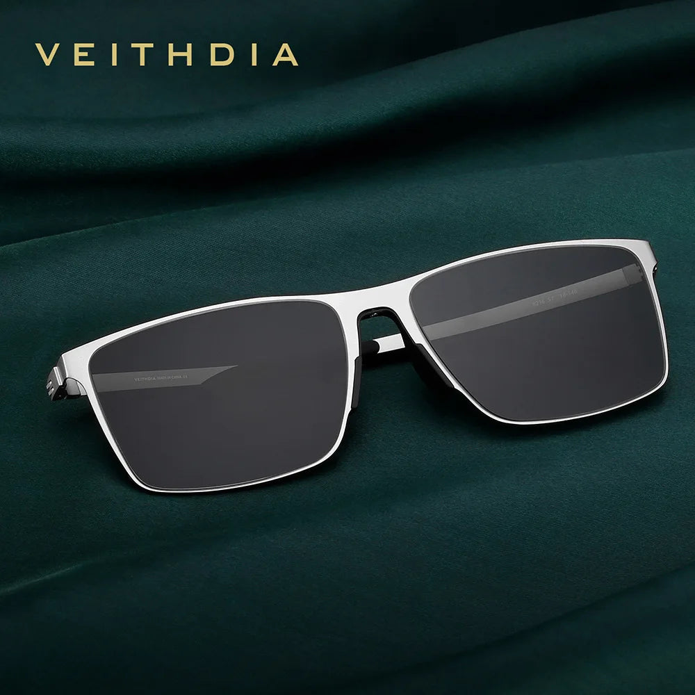 VEITHDIA Brand Fashion Sunglasses Stainless Steel High-definition Nylon Lens Polarized UV400 Eyeglasses For Men Women,  8212