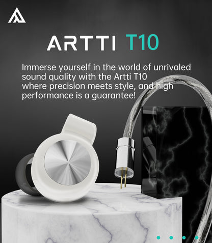 ARTTI T10 Planar Driver In-Ear HiFi Earphones, 14.2mm Wired IEM Monitors with Textured Bass, Detachable 0.78mm 2-Pin Cable, 3.5mm/4.4mm Audiophile Earphones