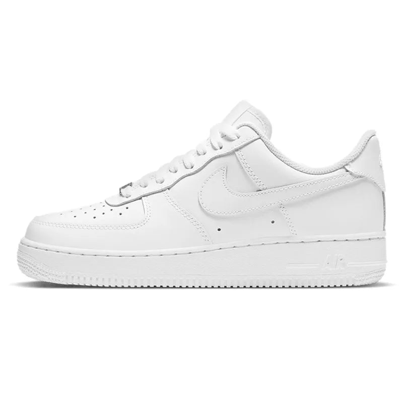 Nike Air Force 1 '07 Dames Triple White Leer AF1 Classic Comfortabele Air Cushion Board Shoes Casual Witte Sneakers DD8959-100