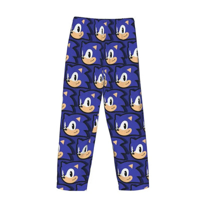 Custom Print Men's Soniced Pajama Pants Hedgehog Game Sleepwear Sleep Lounge Bottoms with Pockets