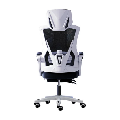 High Density Mesh Office Chair with Footrest, Ergonomic Home Office Chair, Adjustable Executive Swivel Chair with Comfortable Foam Seat