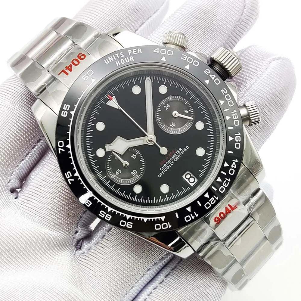 Men's VK64 Sapphire Quartz Stainless Steel Chronograph Casual Sport Waterproof Men's Automatic Watch