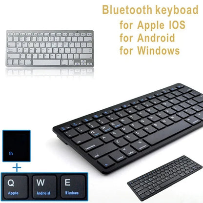 Mini Bluetooth Wireless Keyboard - 78 Keys Portable for PC/Tablet/Smartphone, Compatible with iPad, Compact Design forOffice