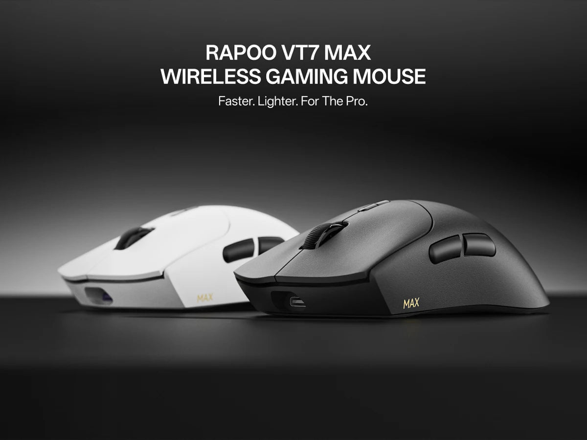 Rapoo VT7 MAX Wireless Gaming Mouse, True 8K Wireless Gaming Mouse, 53g Ultra-Lightweight, 30K DPI, 750-Hour Battery, Programmable Gaming Mouse