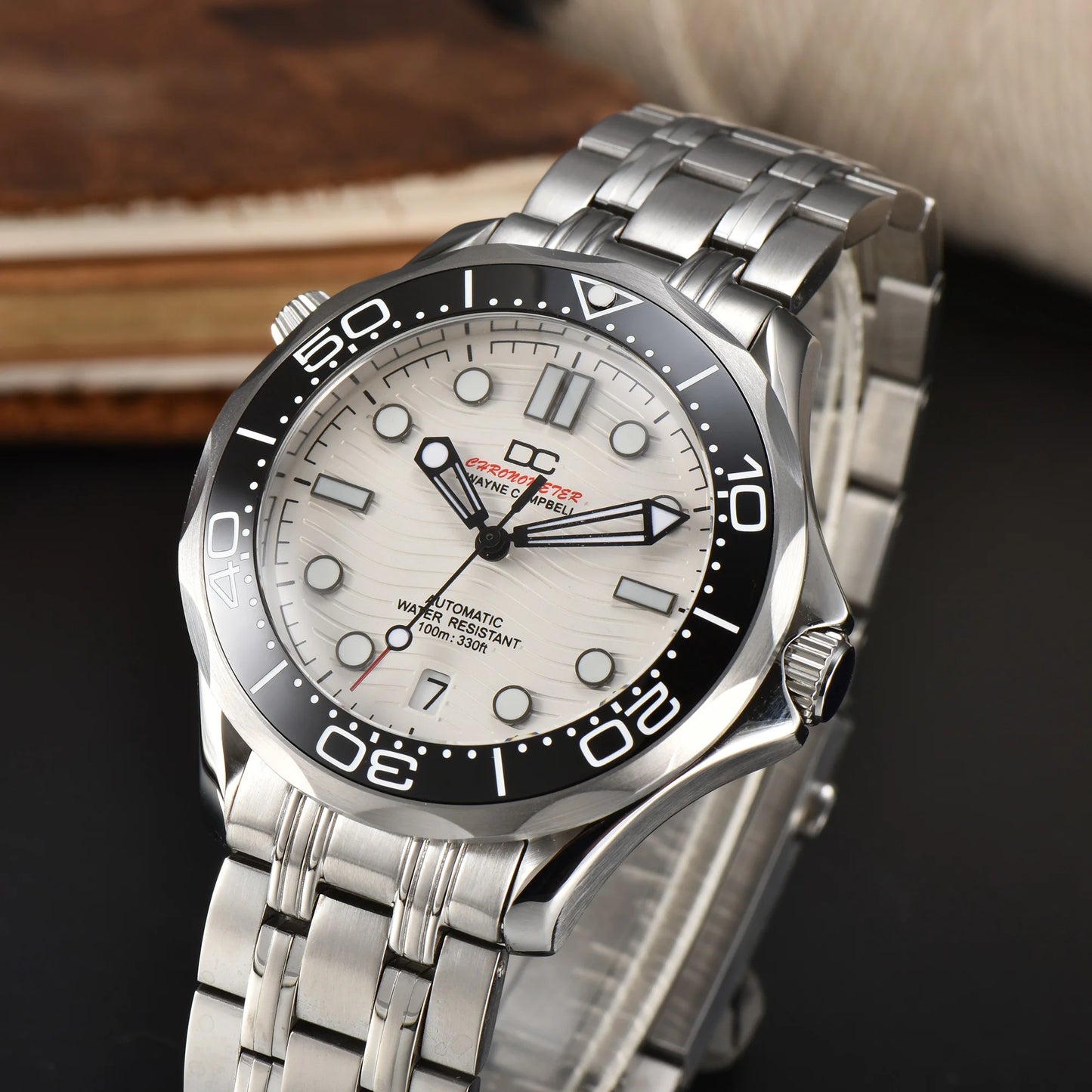 DWAYNE CAMPBELL Top-Luxus-NH35-Automatikuhr für Herren, mechanisch, Keramiklünette, wasserdichte klassische Business-Armbanduhr