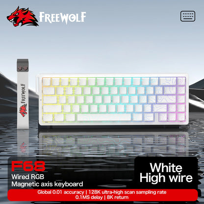 Magnetic Switch Gaming Keyboard Attack Shark X68HE And FreeWolf F68/F68Pro 8K Wired 1K Wireless RGB Rapid Trigger Hall Effect