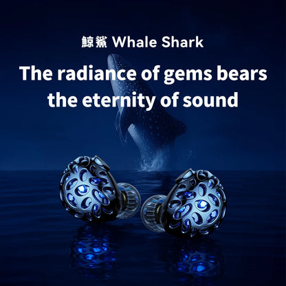 TRN Whale Shark Hybrid Earphones Triple Dynamic Driver + Planar In-Ear Monitors, HiFi Wired Hybrid Earphones with High Resolution Audio, Audiophile IEM Headphones