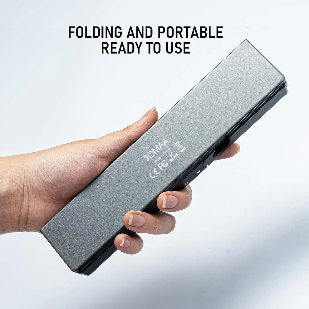 Teclado Dobrável Jomaa Bluetooth Recarregável para Portátil, iPad e Telemóvel – Mini Teclado Dobrável Portátil Bluetooth