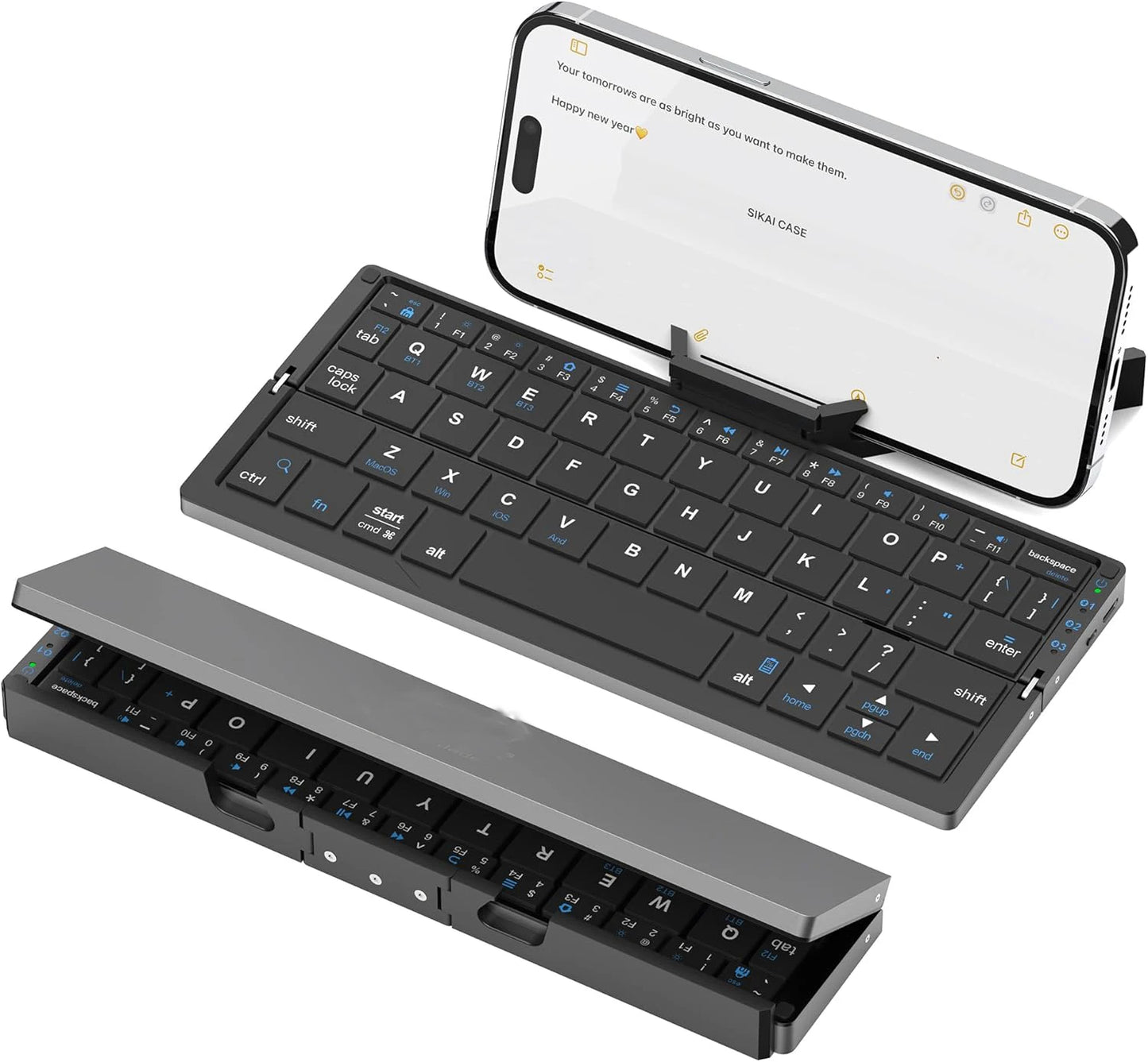 Teclado Dobrável Jomaa Bluetooth Recarregável para Portátil, iPad e Telemóvel – Mini Teclado Dobrável Portátil Bluetooth