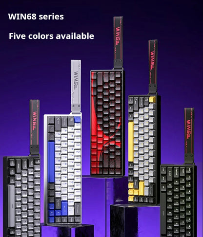 Teclado AULA WIN 68 HE de eixo magnético RT, teclado mecânico gaming com fios, taxa de polling 8K, teclas totalmente hot-swappable