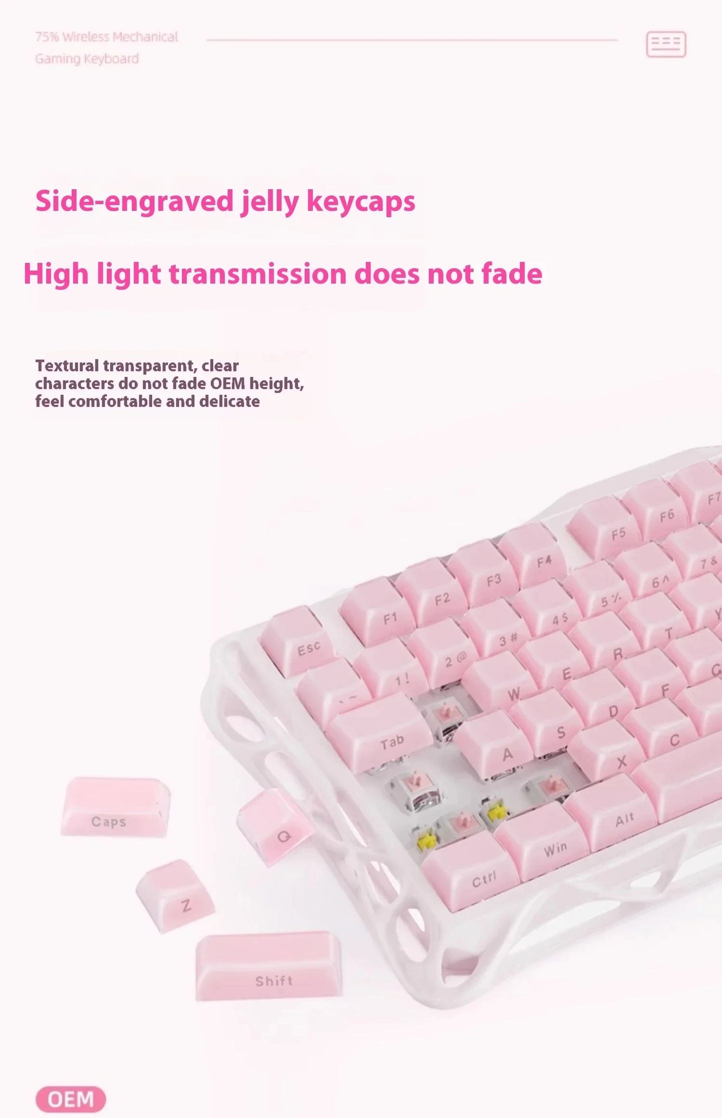 GravaStar Mercury K1 RGB Mechanical Keyboard Hot Swappable Gaming Keyboard Linear Switches RGB Wireless Gaming Keyboard