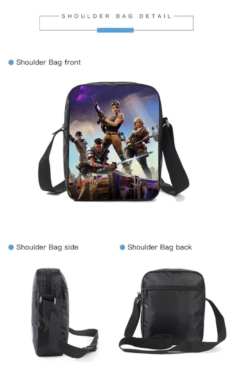 Zaino Fortnited 3PCS per ragazzi, Victory Game, 16 Inch, resistente all’acqua, per scuola materna, zaino scolastico cool per scuola elementare