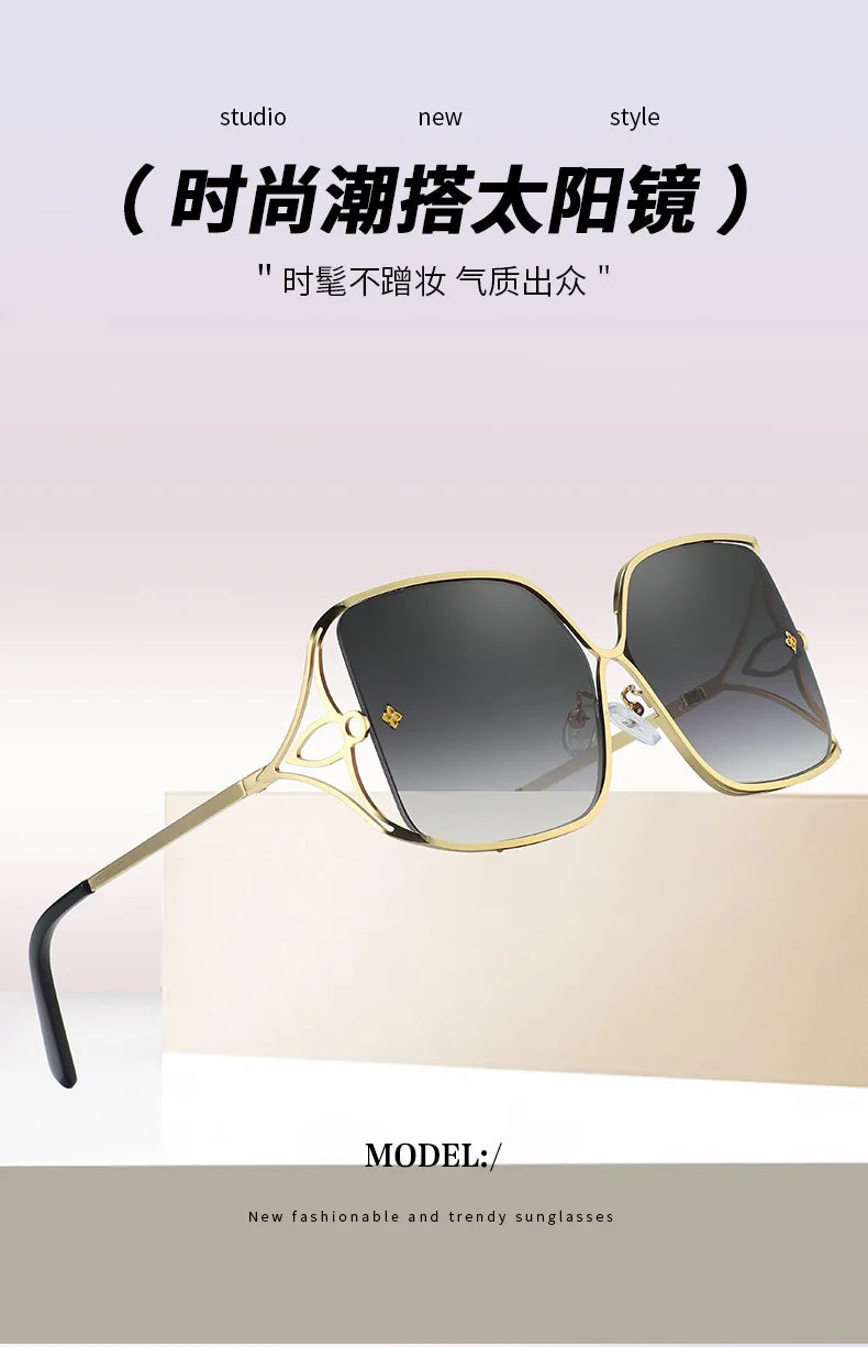 Fashion Oversized Sunglasses Women Big Frame Popular Luxury Brand Designer Shades Sun Glasses Oculos De Sol Feminino Gafas
