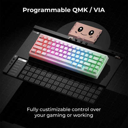 Teclado mecânico XVX M67 JadeStone com teclas IMD-Tech, hot-swappable, gasket, tri-mode, RGB personalizado, sem fios, 65%