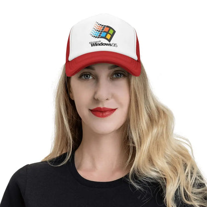 Șepci de baseball unisex „Windows 95 Geeks Nerd Mesh” – șepci de soare la modă, șepci ajustabile cu închidere tip snapback, șepci de pescuit – vânzare en gros – șepci Trucker noi