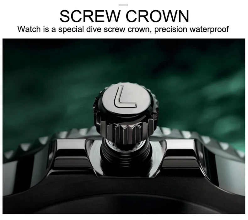 LOREO Original Men Business Watch 20ATM Waterproof Wristwatch Top Brand Casual Sport Seagull Automatic Mechanical Watch Men