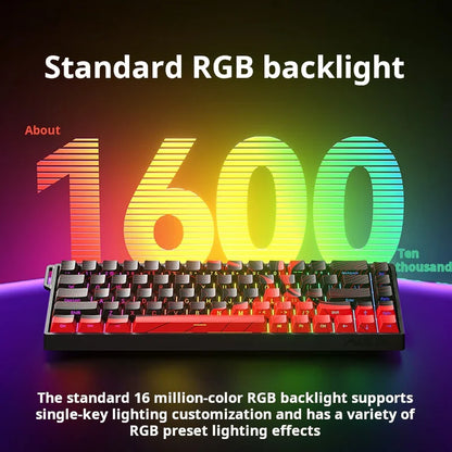 Teclado AULA WIN 68 HE de eixo magnético RT, teclado mecânico gaming com fios, taxa de polling 8K, teclas totalmente hot-swappable