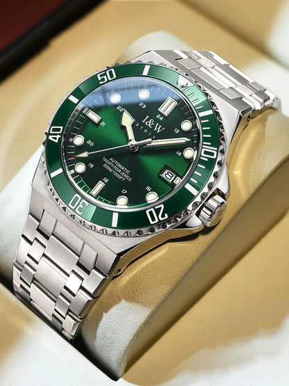 IW Luxury Brand Automatic Mechanical Sports Diving Watch Red Blue Bezel Steel Sapphire Luxury Men's Watches 300M Waterproof