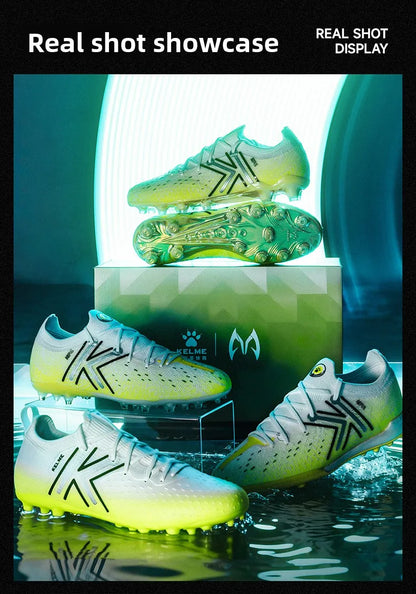 Kelme Men's Mg Soccer Cleats Indoor Short Studs Professional Match Football Boots Slip-resistant Training Turf Shoes