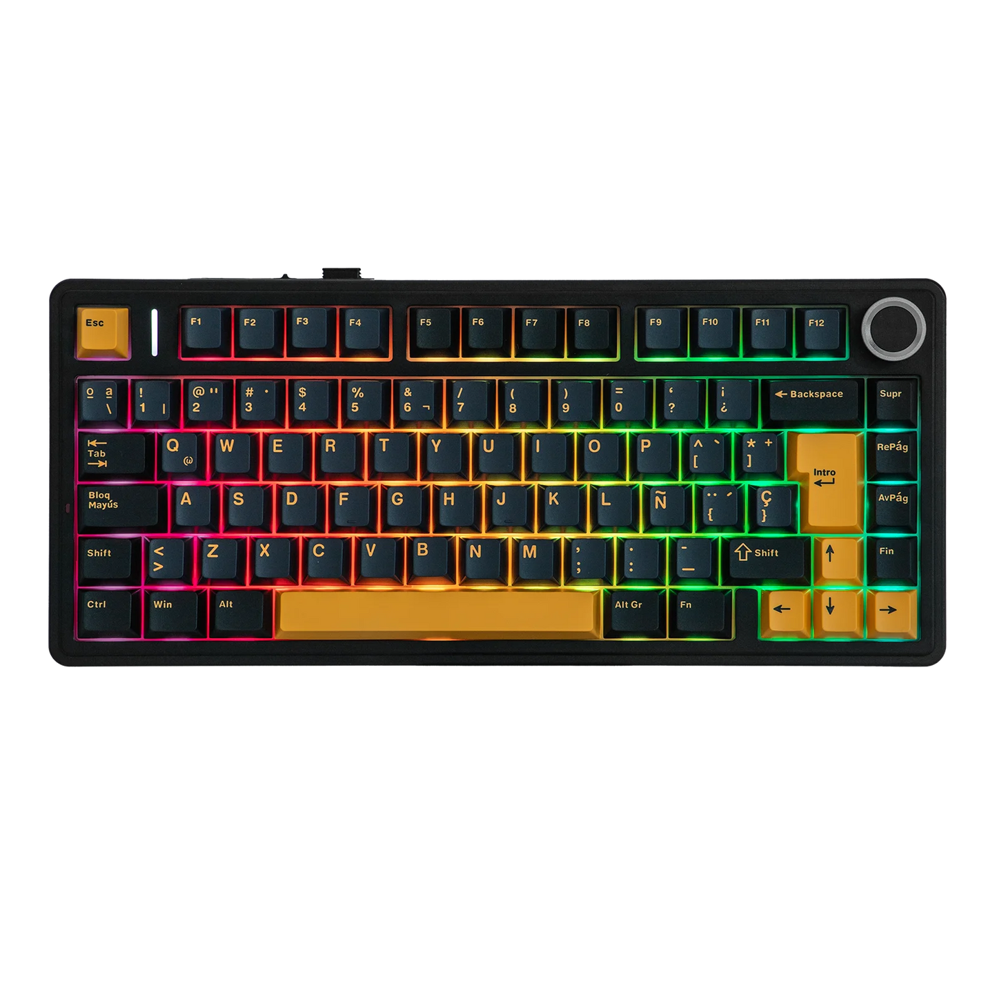 EPOMAKER AULA F75 ISO-ES 75% Spanish QWERTY Hot-Swap Gasket-Mounted Wired/Bluetooth/2.4GHz Wireless Mechanical Gaming Keyboard RGB Backlight