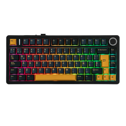 EPOMAKER AULA F75 ISO-ES 75% Spanish QWERTY Hot-Swap Gasket-Mounted Wired/Bluetooth/2.4GHz Wireless Mechanical Gaming Keyboard RGB Backlight