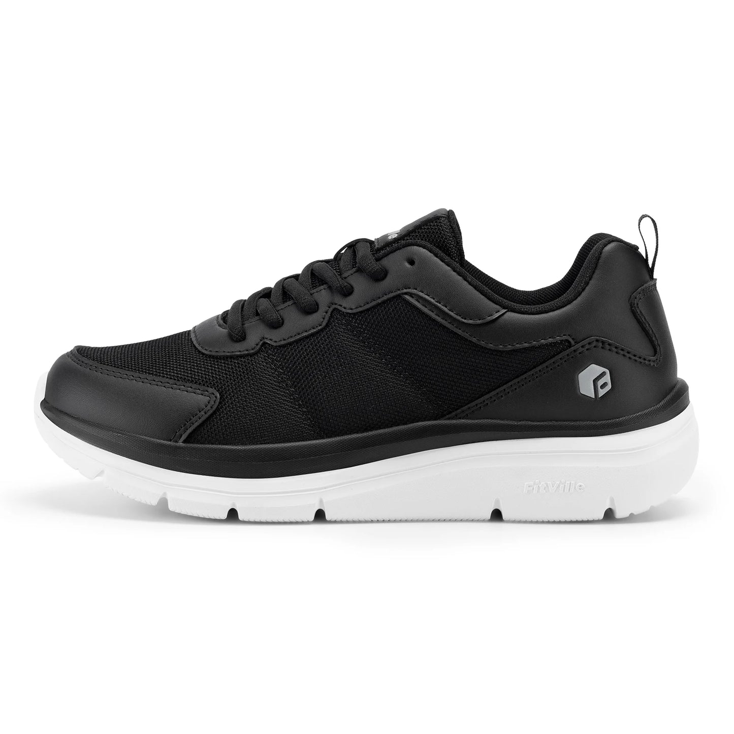 FitVille Men's Walking Shoes Wide Width Max Cushioning Lightweight Sneakers Sport Shoes for Plantar Fasciitis Pain Relief