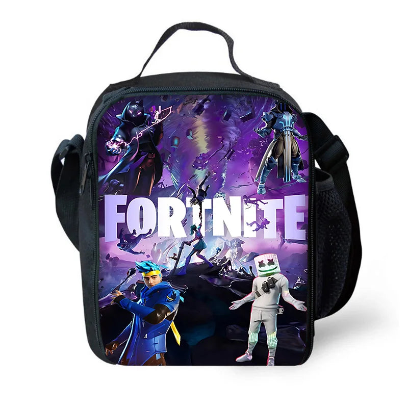 Hot Game Child School Backpack with Lunch Bags ,Design-F-FortniteS Pencil Bags ,School Bags for Boys Girls Best Gift