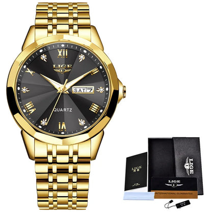 LIGE Fashion Quartz Wristwatches Casual Sport Military Watch For Women Top Brand Luxury Waterproof Watch Ladies Relogio Feminino