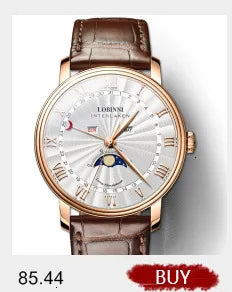 Luxury Brand Switzerland LOBINNI Ewiger Kalender Automatische mechanische Herrenuhr Saphirglas Multifunktionsuhr L13019-8