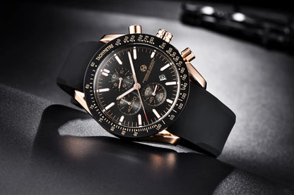 PAGANI DESIGN New 45mm Men Quartz Watch Rubber Belt Men's Luxury Watch Fashion Casual Sports Male Clock Relogio Maasculino