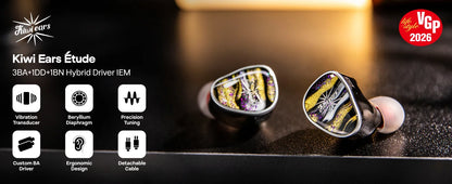 Linsoul Kiwi Ears Étude HiFi IEM Earphones Beryllium DD + 3BA Hybrid Wired Earbuds with KVT Vibration Transducer Precision Tuning